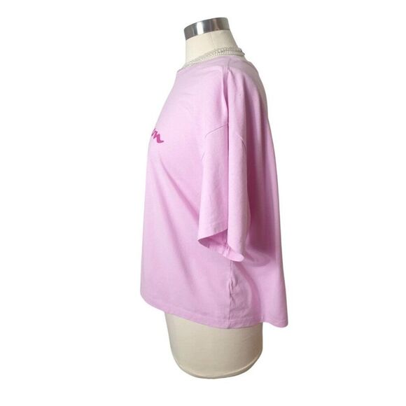 Champion Womens Plus Cropped Tee 2X Pink Short Sleeve Graphic Casual Relaxed Fit - Picture 4 of 7